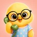 Baby Phone app icon featuring a yellow chick with glasses holding a green telephone
