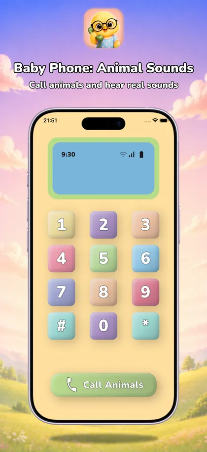 Colorful toy phone keypad used to call animals
